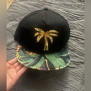 BLVD Black Hat with Gold Accents